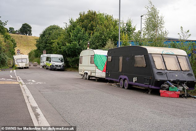 2024: Battered caravans line the roads in residential and more rural parts of the Somerset town