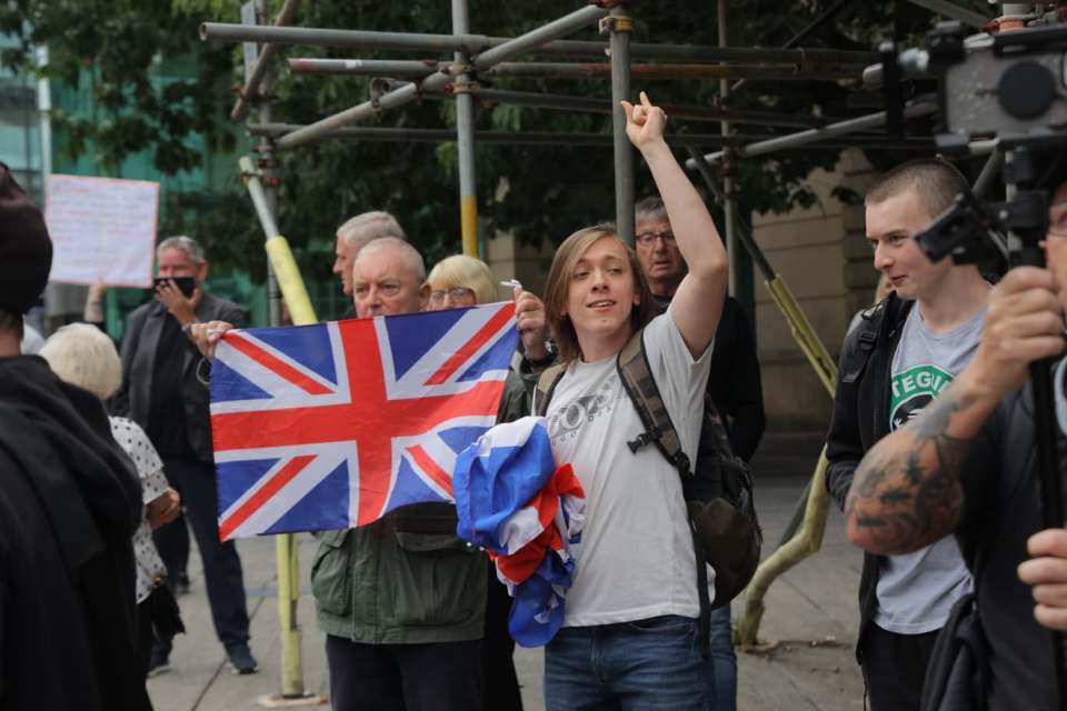 Anti-immigrant protest in Newcastle.
