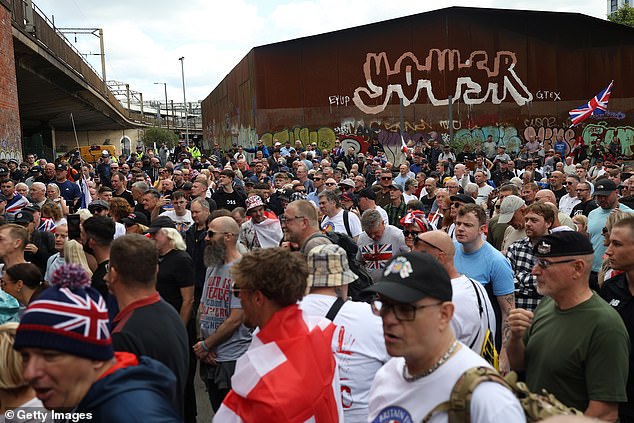 MANCHESTER: In total, hundreds of people packed Manchester city centre