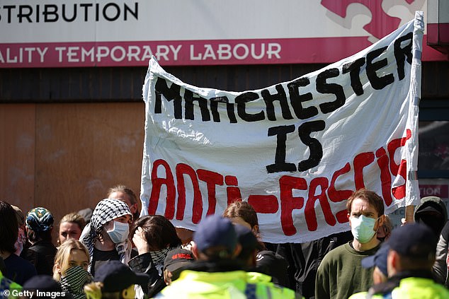MANCHESTER: Counter protestors also showed up in Manchester today