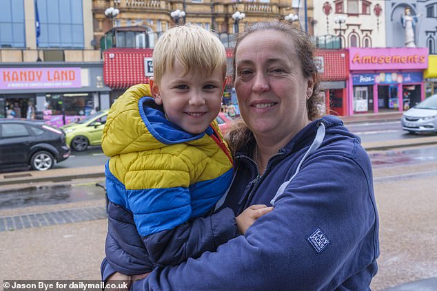 Amanda Organ, 52, with son Thomas, four, said the issue was that people could not afford to visit Great Yarmouth anymore because it was too expensive
