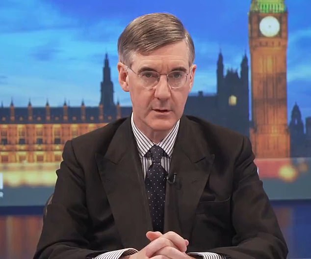 New figures show that GB News beat both the Beeb and Sky News during key slots in July. Pictured: Jacob Rees-Mogg