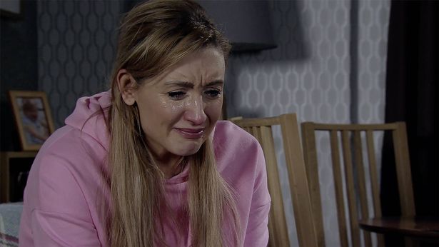 Eva Price crying.