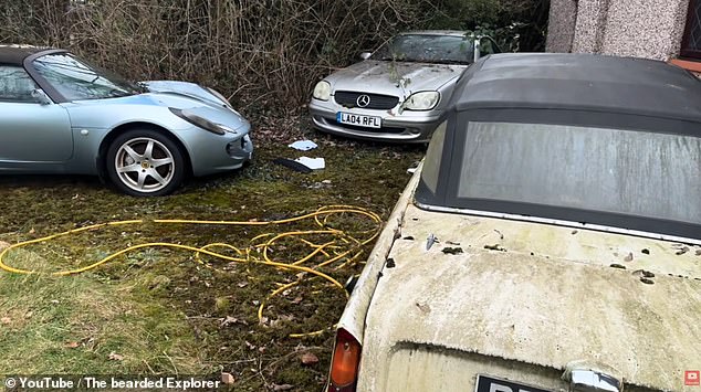 AFTER: The vintage cars left behind by John's tenant were attacked with some broken into and others stripped of parts