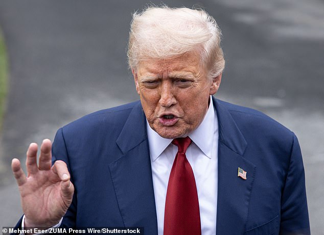 President Trump (pictured on Friday) was close friends with Epstein for decades and has been criticised for not releasing government-held files on the paedophile