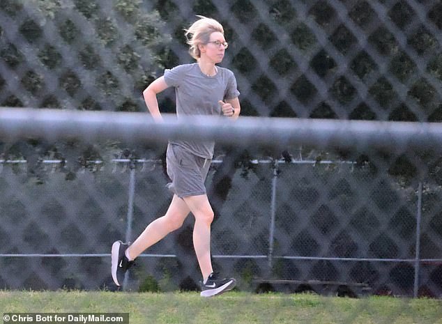 Holmes, who was convicted of fraud in relation to her blood tech company Theranos, was seen running on Saturday
