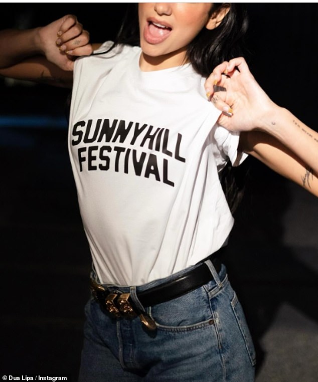 The stongstress was also seen celebrating the good news during Sunnyhill Festival as she supported the music event by wearing their merchandise