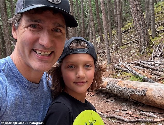 Trudeau and youngest son Hadrien, 9, hike and climb on a cross-British Columbia adventure