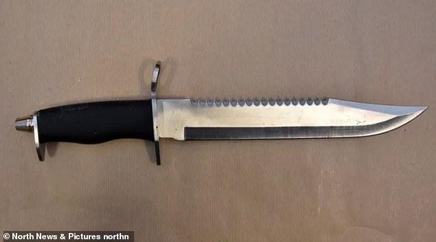 Madison fatally stabbed Jack with a 25cm blade (pictured) during the horrific attack on October 16 2021