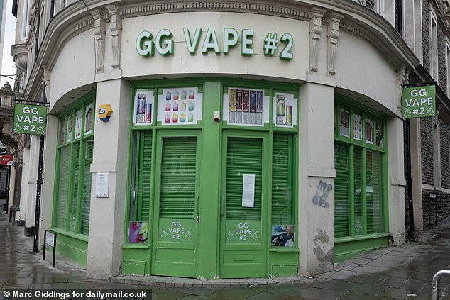 One of many vape shops up and down the high street, however this one was seemingly closed