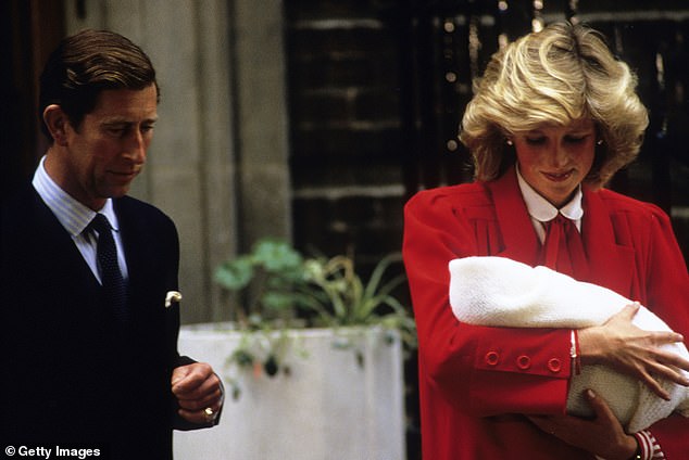 Diana and Charles leave the Lindo Wing of St. Mary's Hospital following the birth of Prince Harry on September 16, 1984