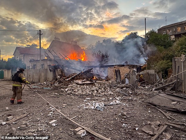 The Ukrainian fire emergency workers attended the scene of the bridge attack in Kherson