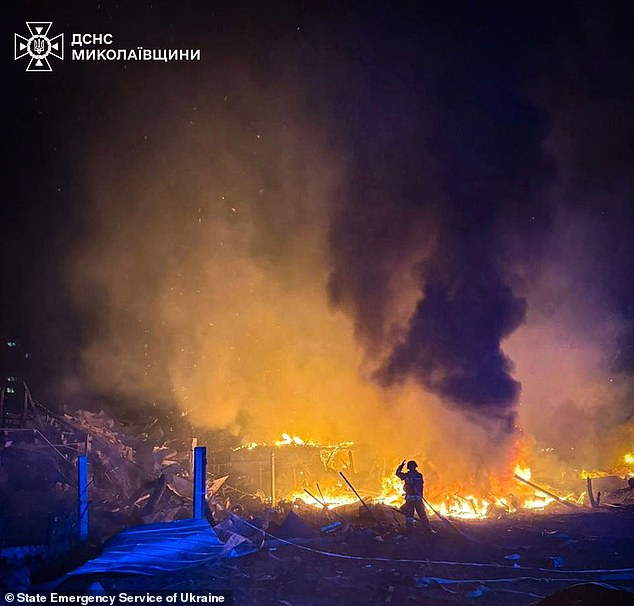 In the Ukrainian city of Mykolaiv, seven were injured in a Russian missile strike hitting private homes