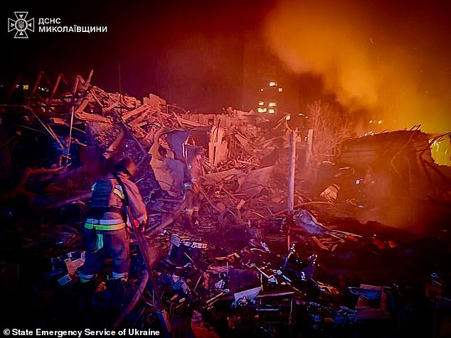 The Mykolaiv Governor said 23 private homes, 12 apartment buildings and a post office were damaged