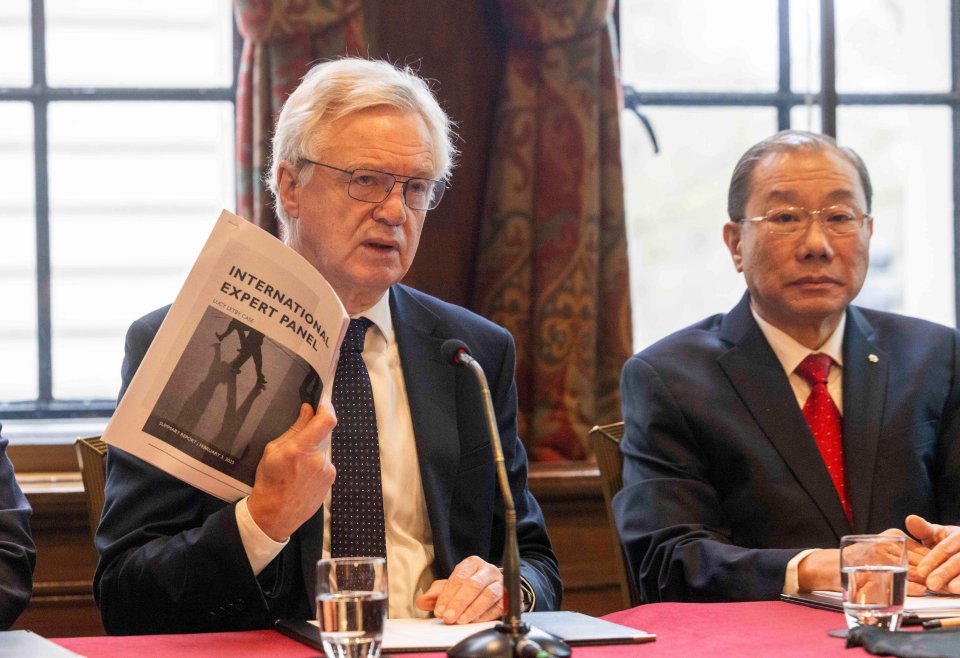 Sir David Davis presenting a report on the Lucy Letby case.