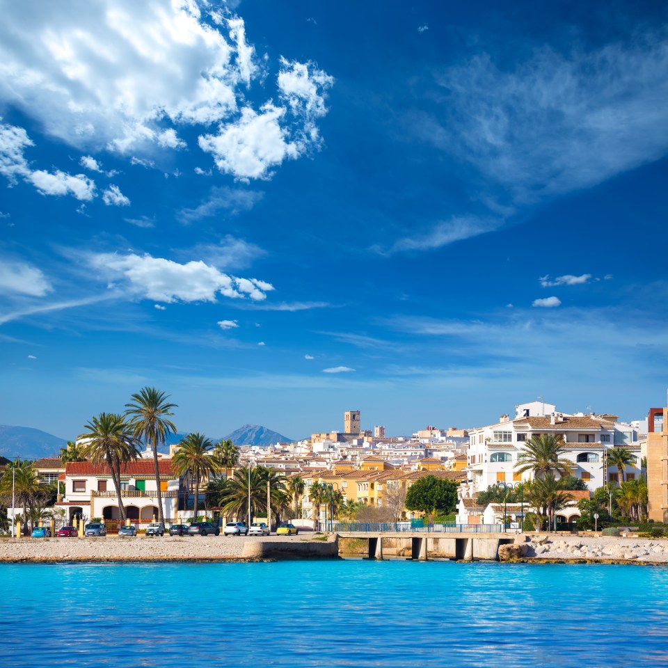 Javea, Xabia skyline viewed from the Mediterranean Sea.
