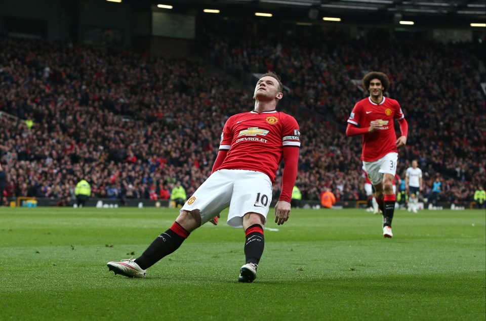 Wayne Rooney celebrating a goal.