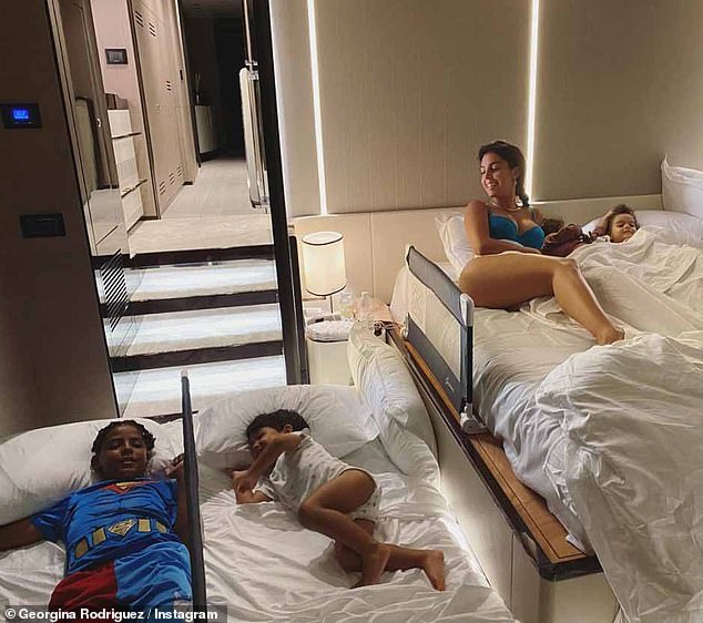 Georgina has previously shared a variety of snaps of their family relaxing on the vessel