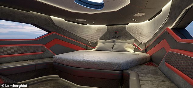 Inspired by the iconic Lamborghini car, the yacht features an angular and futuristic design