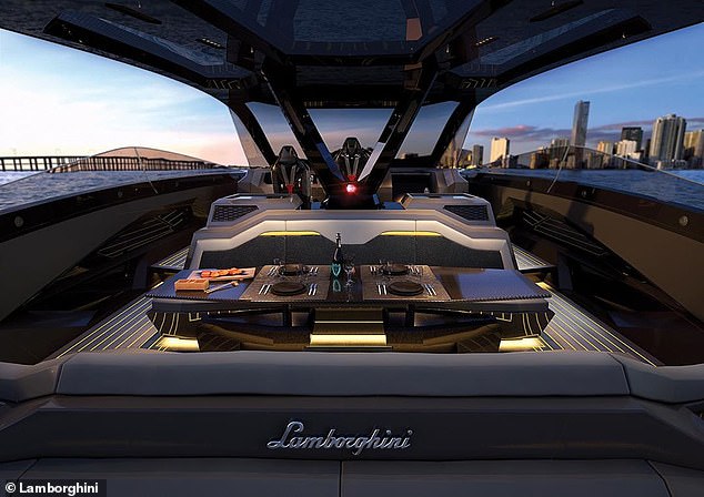 The lavish boat can reach a top speed of 69mph (60 knots) and boasts 4,000 horsepower