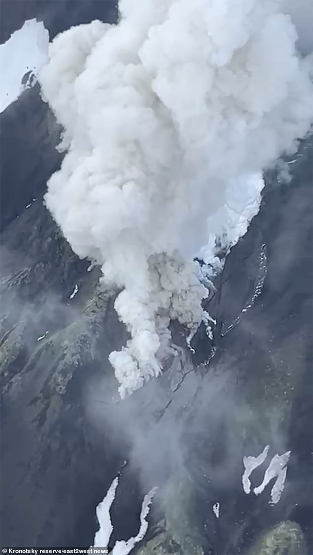 During the blast - the first in recorded history - the volcano spewed an ash plume of 29,000ft into the sky