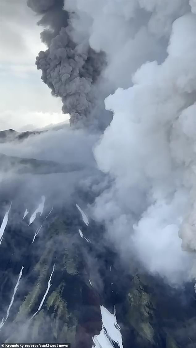 While 6,089ft Krasheninnikov was listed as an active stratovolcano, it has not erupted for around 600 years, in the era before observations were made