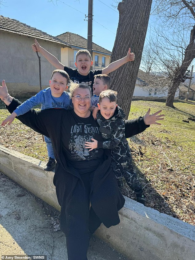 Amy and their kids - and her eldest son, eight, from a previous relationship - moved out from Wincanton, Somerset in March 2025