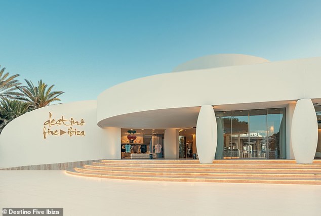 One location in particular that has caught A-list attention is the lavish Destino Five Ibiza (pictured), part of The Pacha Group's hospitality empire