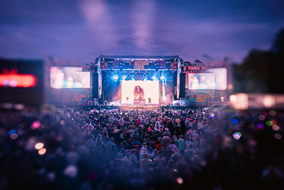 Large crowd at the Gether Stage music festival.