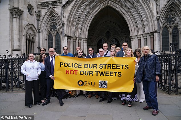 Connolly¿s supporters, including the Free Speech Union (pictured) , argue that Connolly¿s 285 days in custody already represent punishment enough