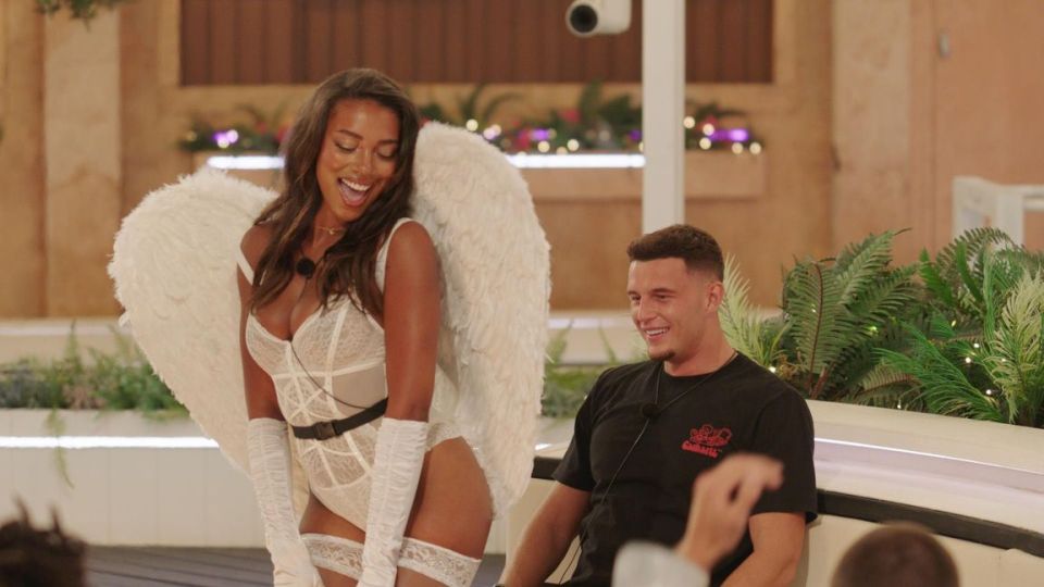 Uma Jammeh and Wil Anderson on Love Island.