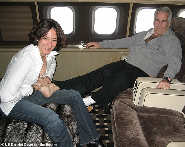 While the convicted sex offender felt 'reasonably safe' in her old Florida prison, guards and prison staff expressed concerns last week after she met with Deputy Attorney General Todd Blanche who was acting on the instructions of President Trump (Pictured: Ghislaine Maxwell with Jeffrey Epstein)