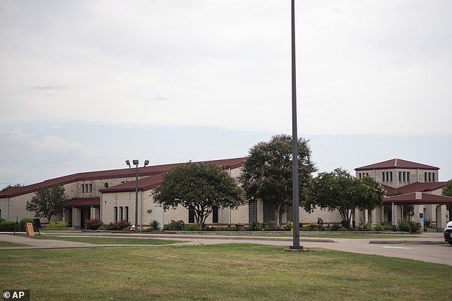 Breakfast is choice of a hot or continental-style meal, while the lunch and dinner menu offers standard federal prison meals such as chicken, hamburgers, hot dogs, macaroni cheese and tacos (Pictured: Bryan prison)