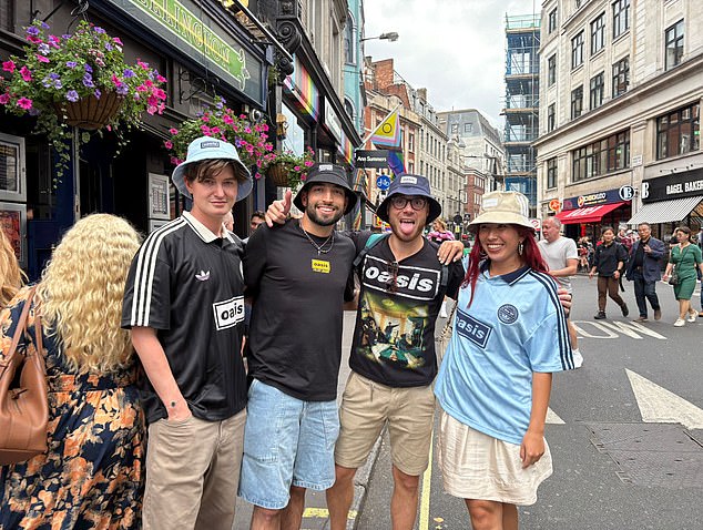 Mad fer it! Our reporters were complimented on their outfits by die hard Oasis fans