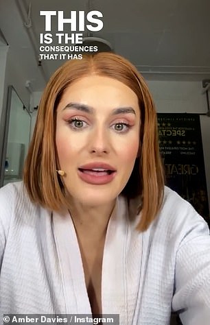 The theatre actress took to Instagram in full stage make-up while backstage at the London Coliseum following her latest show.