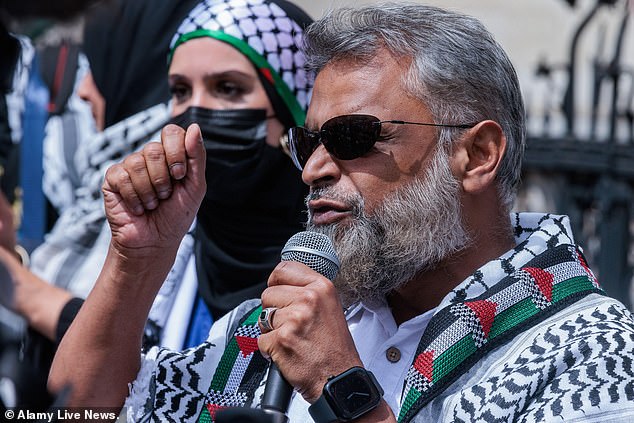 Former Guantanamo Bay detainee, Moazzam Begg (pictured here on July 4), has urged the Muslim community in Birmingham to join in 'the resistance'.