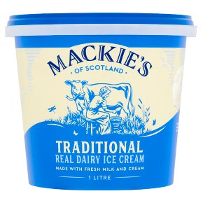 Mackie's of Scotland Traditional Real Dairy Ice Cream, 1 litre tub.