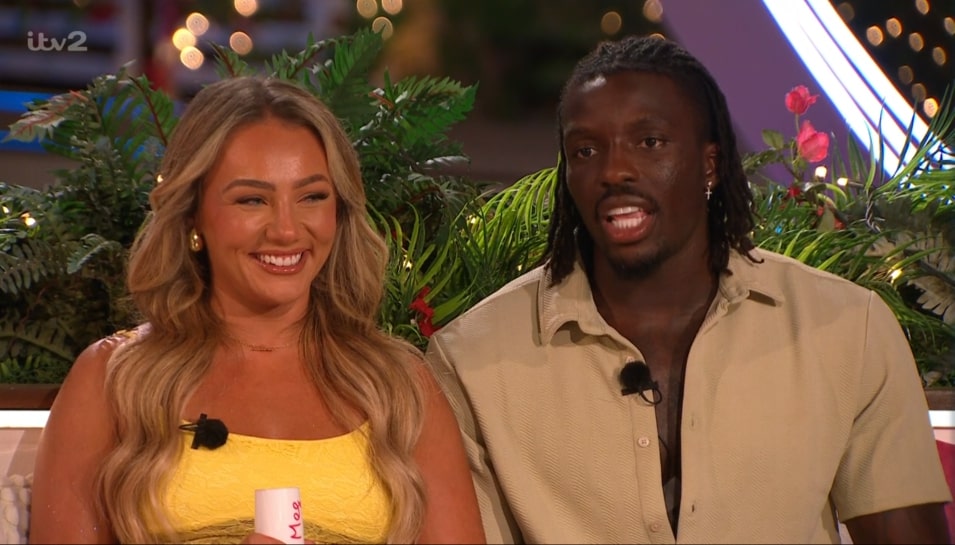 Meg and Dejon on Love Island Aftersun.