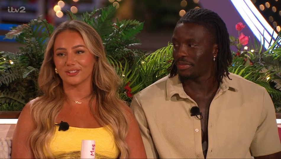 Meg and Dejon on Love Island Aftersun.
