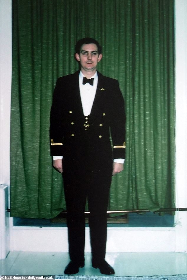 Pictured: Lt Commander Jeffrey Picken, 69, who served as a marine engineer for 37 years. ‘You could say the asbestos was there to protect him and his crewmates,’ says his widow Veronica, ‘but it killed him, and probably some of them, too'