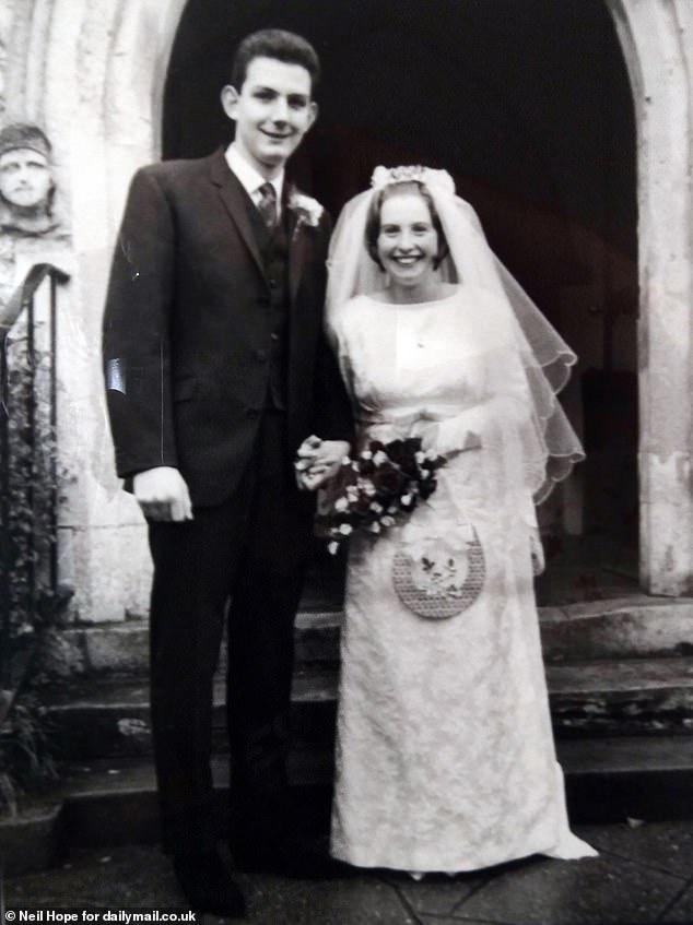 Veronica Picken and Lt Cdr Picken met in 1966 and were married in 1967 (pictured above on their wedding day)