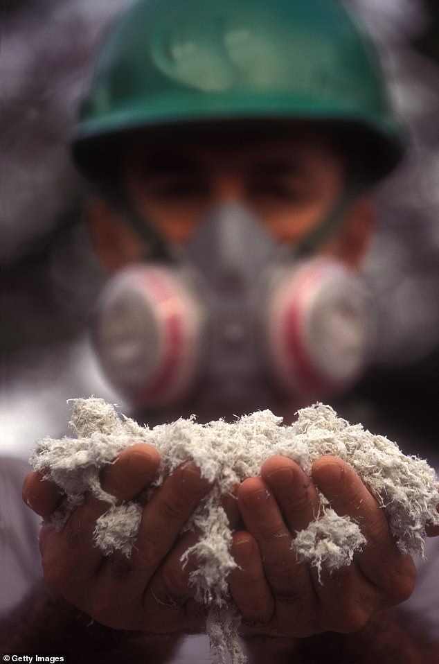 Until 2016, personnel who had been exposed to asbestos before 1987 weren’t allowed to seek compensation or redress because of the doctrine of Crown Immunity, which protects the Armed Forces from legal action. Pictured: A person holding asbestos fibres