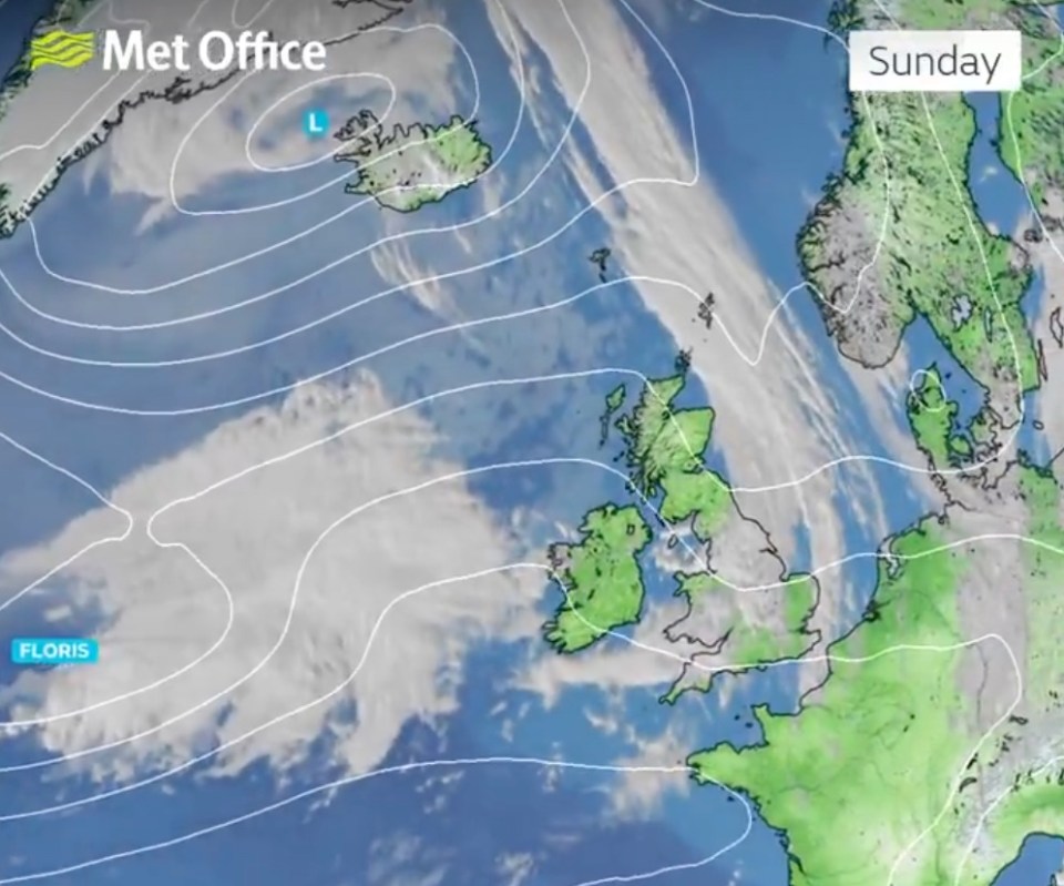 Storm Floris is heading towards the UK