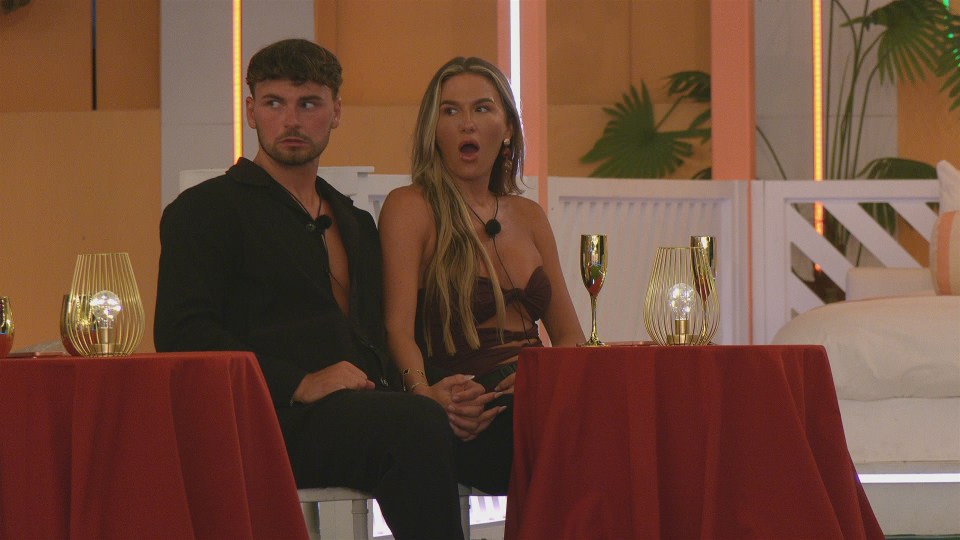 Still image of Ty and Angel from Love Island.