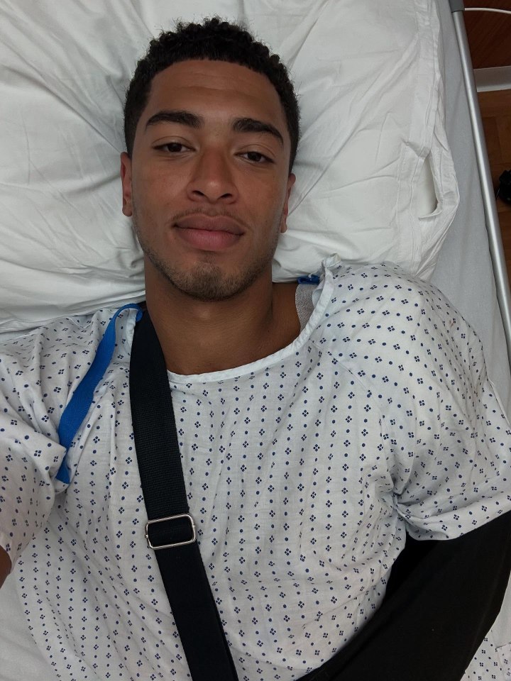 Jude Bellingham in a hospital gown.
