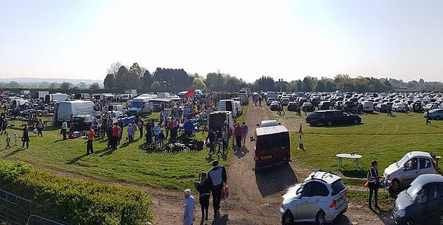 A year after Jennifer arrived on the scene, Richard started a car boot sale business known as Chelford Car Boot. ITV producers asked Richard if they could use his fields to film their popular series Car Boot Challenge. Pictured: One of Richard's popular car boot sales held on a farm in Marthall, Cheshire