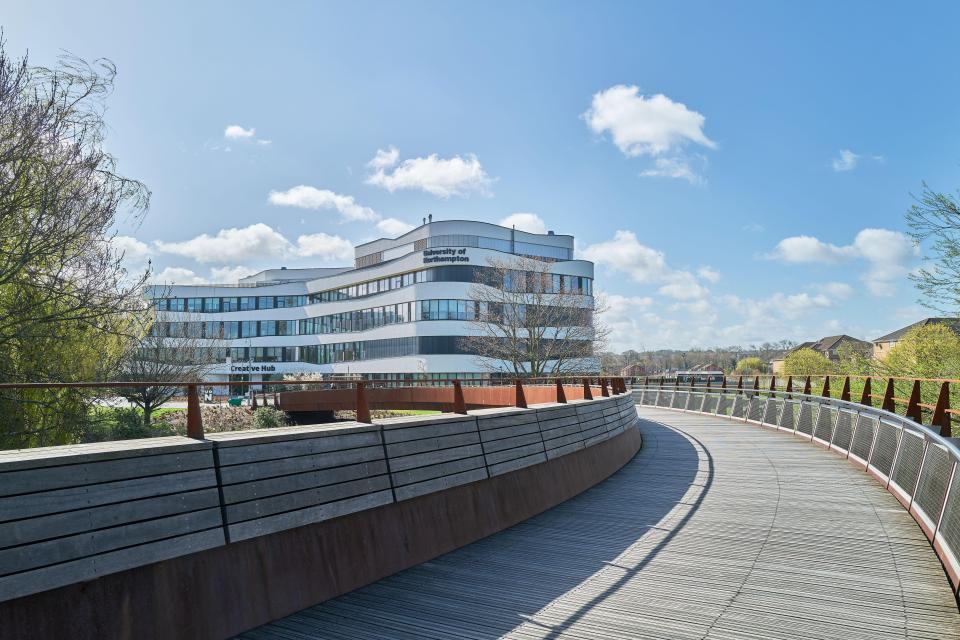 Becket Bridge leading to the University of Northampton.