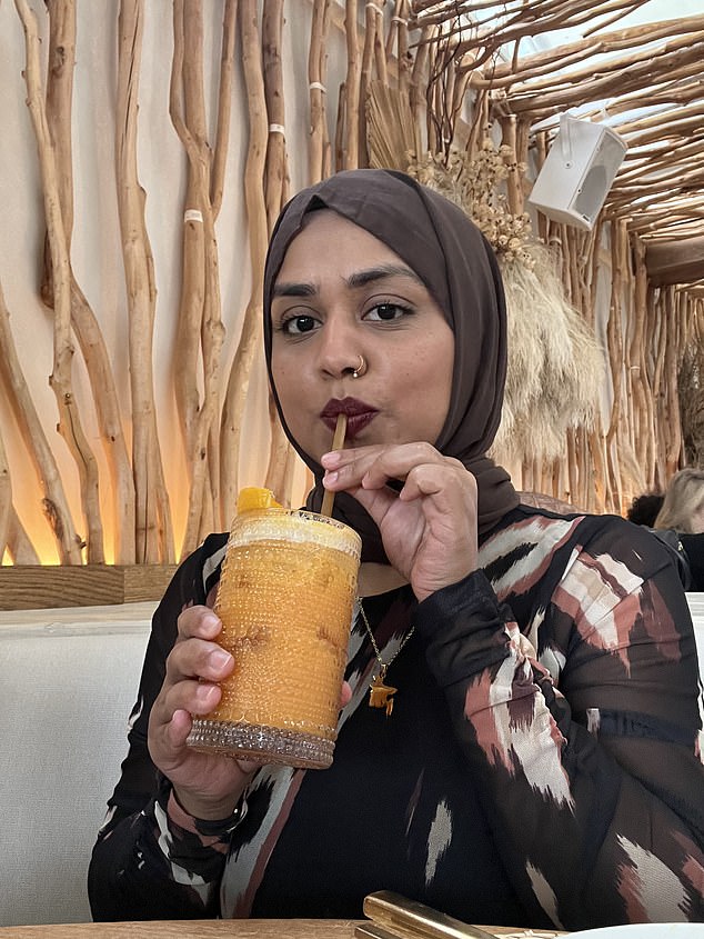 I enjoy a refreshing drink at Casa Madera