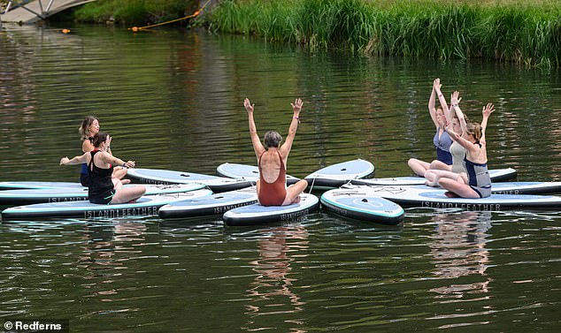 This year¿s eclectic schedule boasted ¿feasting seats and picnics¿, art classes, a lakeside spa, sauna, wellbeing classes, alongside the unique art of paddleboard yoga (pictured)