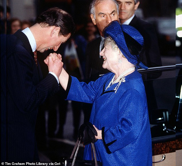 Charles kisses his grandmother's hand. In December 1992, Elizabeth was shown by Charles the draft statement to be made by the Prime Minister announcing his separation from Diana